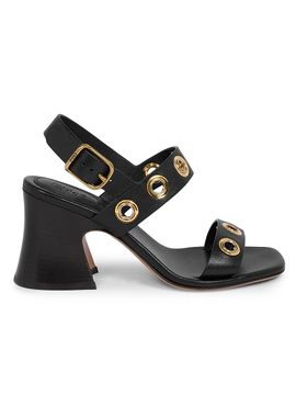 Chloé Women's Janis Grommet Leather Slingback Sandals
