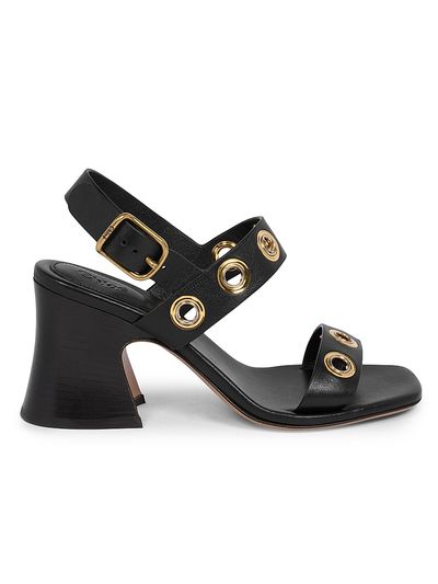 Chloé Women's Janis Grommet Leather Slingback Sandals