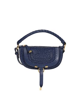 Chloé Women's Marcie Leather-Trim Raffia Shoulder Bag
