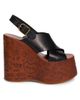 Chloé Women's Maxime 140MM Leather Wedge Sandals - 1