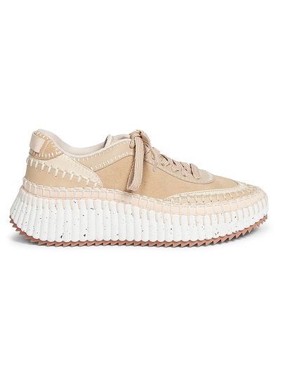 Chloé Women's Nama Suede & Leather Low-Top Sneakers
