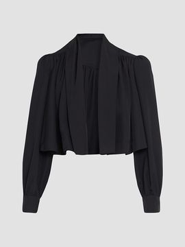 Chloé Women's Open-Front Pleated Crop Blazer