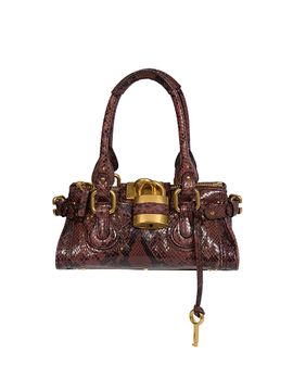 Chloé Women's Paddington Small Snake-Embossed Printed Leather Shoulder Bag