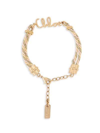 Chloé Women's Plage Goldtone Woven Logo Bracelet