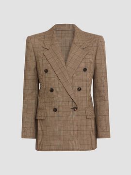 Chloé Women's Plaid Wool Double-Breasted Blazer