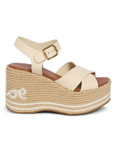 Chloé Women's Sand Leather Wedge-Heel Sandals