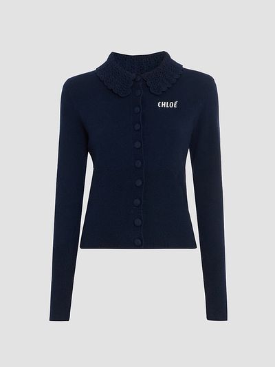 Chloé Women's Scalloped-Collar Wool Sweater
