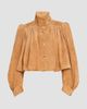 Chloé Women's Stand-Collar Pleated Suede Jacket - 1