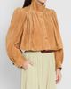 Chloé Women's Stand-Collar Pleated Suede Jacket - 4