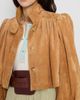 Chloé Women's Stand-Collar Pleated Suede Jacket - 5