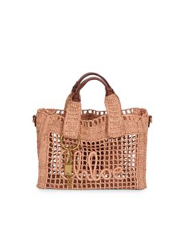 Chloé Women's Summer Banana Mini Raffia Top Handle Bag