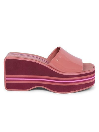 Chloé Women's Swimming Cool Leather Wedge Mules