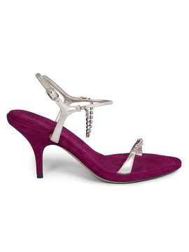 Chloé Women's Zia Crystal-Embellished Suede Stiletto Sandals