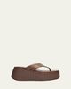 Chloe 75mm Nama Platform Leather Thong Sandals - 1