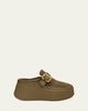 Chloe 75mm Nama Suede Platform Clogs - 1