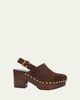 Chloe 80mm Jeannette Suede Platform Clogs - 1