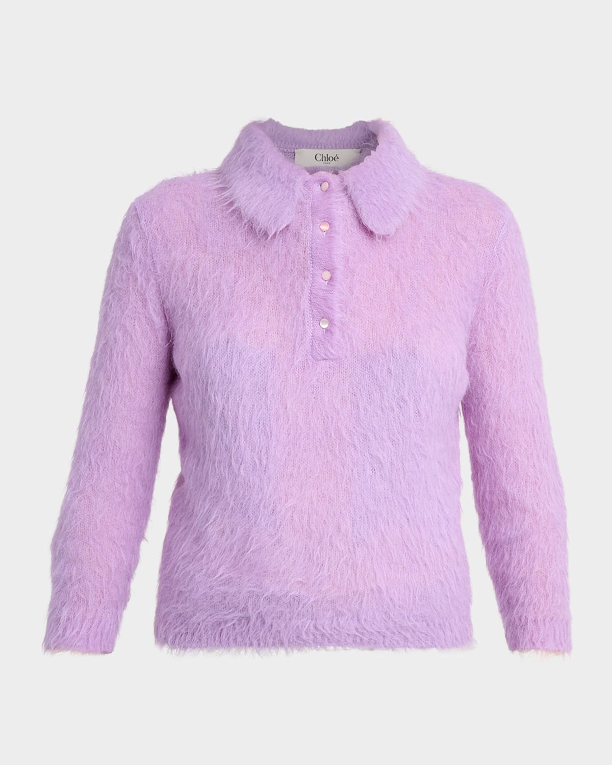 Chloe Alpaca-Blend Polo Sweater