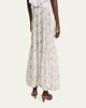 Chloe Blooms Print Silk Maxi Skirt - 3