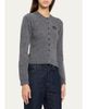 Chloe Check Logo Wool Crewneck Cardigan - 4