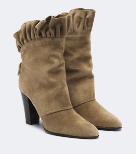 Chloe Chloé Anouk ruffled suede ankle boots