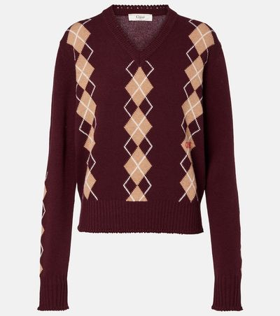 Chloe ChloÃ© Argyle wool and cashmere sweater