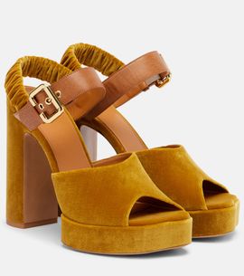 Chloe Chloé Aria 95 velvet platform sandals