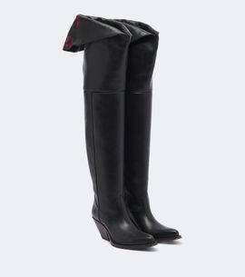Chloe Chloé Azelan embroidered leather over-the-knee boots