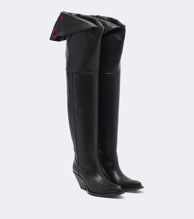 Chloe Chloé Azelan embroidered leather over-the-knee boots