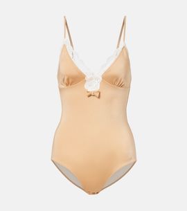 Chloe ChloÃ© Bow-detail lace-trimmed bodysuit