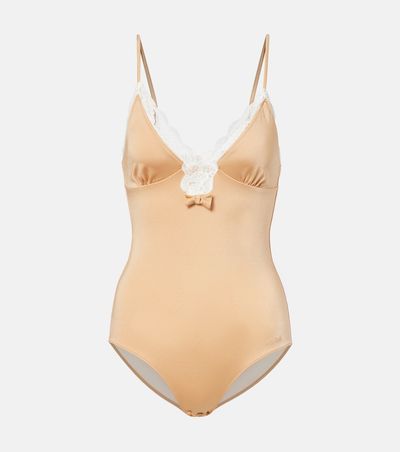 Chloe ChloÃ© Bow-detail lace-trimmed bodysuit
