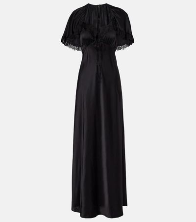 Chloe ChloÃ© Caped lace-trimmed silk maxi dress