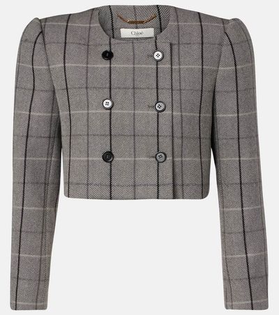 Chloe ChloÃ© Checked cropped wool jacket