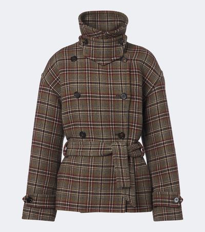 Chloe Chloé Checked wool and cotton-blend peacoat
