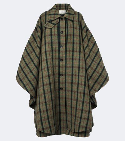 Chloe Chloé Checked wool poncho