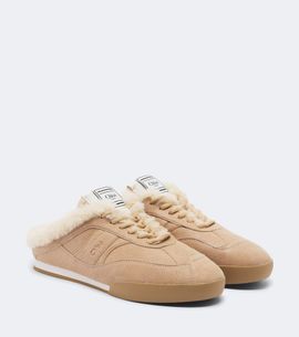 Chloe Chloé Chloé Kick shearling-trimmed suede mules