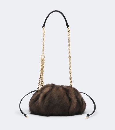 Chloe Chloé Chloé Plissé shearling shoulder bag