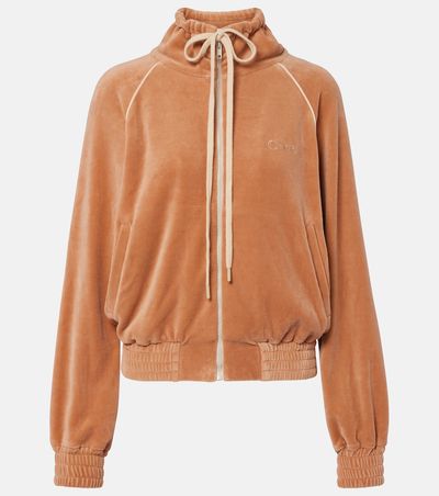 Chloe ChloÃ© Cotton-blend velour zip-up sweatshirt