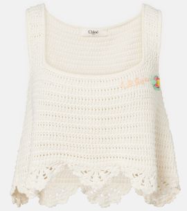 Chloe ChloÃ© Crochet scalloped cotton top