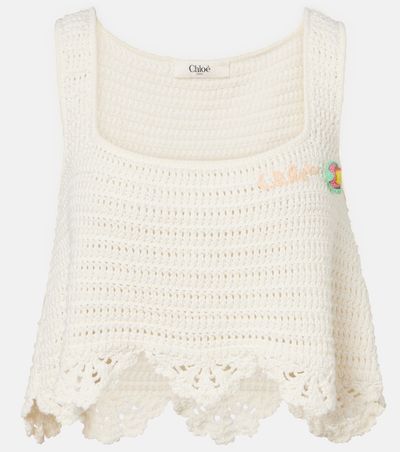 Chloe ChloÃ© Crochet scalloped cotton top