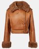 Chloe Chloé Cropped shearling-trimmed leather jacket - 1