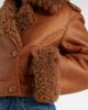 Chloe Chloé Cropped shearling-trimmed leather jacket - 4