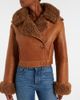 Chloe Chloé Cropped shearling-trimmed leather jacket - 7