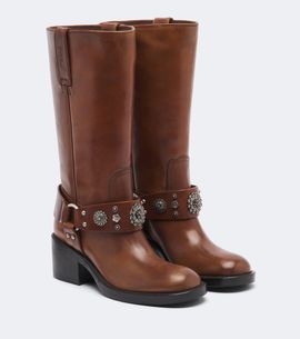 Chloe Chloé Dakota studded leather knee-high boots