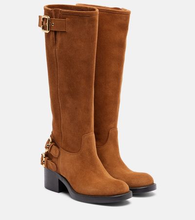 Chloe Chloé Dakota suede biker boots