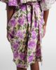 Chloe Chloé Draped floral silk midi skirt - 6