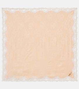 Chloe ChloÃ© Embellished lace-trimmed silk jacquard scarf