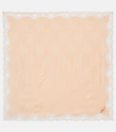 Chloe ChloÃ© Embellished lace-trimmed silk jacquard scarf