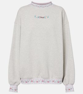 Chloe ChloÃ© Embroidered cotton jersey sweatshirt