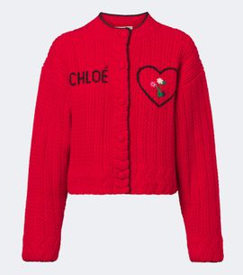 Chloe Chloé Embroidered wool and cashmere cardigan