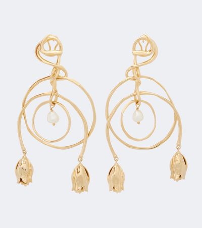 Chloe Chloé Floral faux-pearl drop earrings